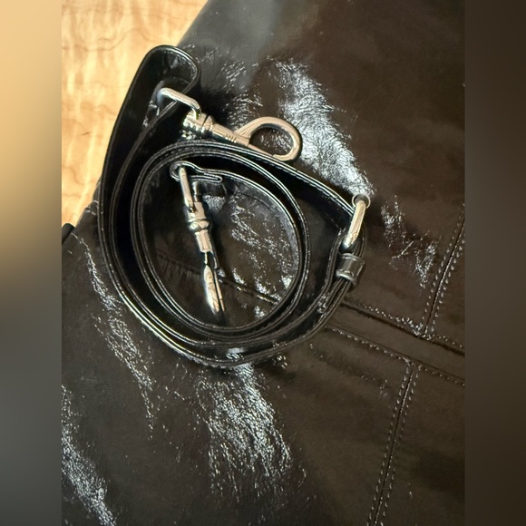 NWT HOBO brand black leather fold over or up, shoulder/CB new bag. silver hdw - Picture 13 of 16